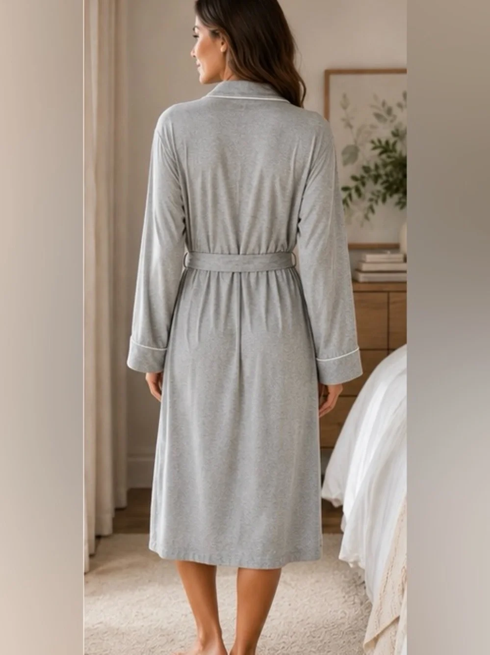 Lauren Ralph Lauren Quilted Shawl Collar Robe – Heather Grey Size 3X